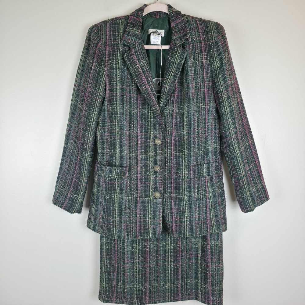 Vtg‎ 90's Lindsey Scott Two Piece Career Set-Women's Small Pencil Skirt/Jacket.